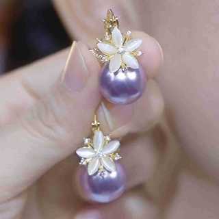 Nhẹ Sang Trọng Cao Cấp Zircon Hoa Ngọc Trai Bông Tai Nữ 2024 Phong Cách Mới Thời Trang Hai Mặt Bông Tai Sang Trọng Tất Cả Trận Đấu Bông Tai 2026-6-8