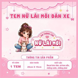 Tem nữ lái mới - tem lái mới - tem dán xe ô tô nhiều mẫu lựa chọn