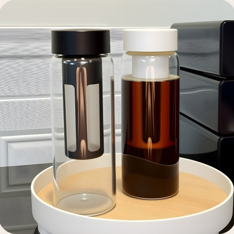 Bình Ủ Lạnh Cold Brew 500ml,Thủy Tinh An Toàn,Dễ Vệ Sinh,Dễ Mang Theo,Kèm Túi Chống Sốc,Gia Đình Và Văn Phòng