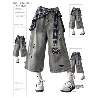 Quần short denim nam ESEA, thương hiệu thời trang đường phố cao cấp của Mỹ, phong cách unisex chất lượng cao