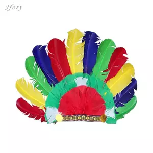 Mũ đội đầu lông vũ Mũ đội đầu Ấn Độ cho Halloween Carnival Cosplay