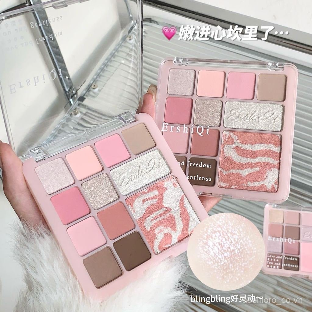 [2026 Mới] Bảng Màu 12 Màu - Phấn má hồng phấn mắt, Màu hồng Gradient, Matte Shimmer, Soft Blend