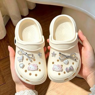 Dép sục cho bé gái đính nơ dễ thương - Dép EVA chống trượt đi học đi chơi mang ngoài trời