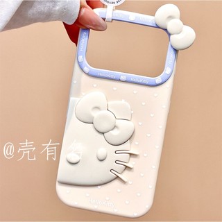 Dễ Thương Toàn Màn Hình Tình Yêu Silicon Mặt Lớn Mèo Nơ Ốp lưng Thích Hợp Cho iPhone17 16 15 14 13 Pro Max Chống Sốc Bảo Vệ Camera Ốp Lưng Mềm Chống Rơi