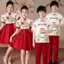 ✿ Bộ trang phục biểu diễn phong cách Trung Quốc dành cho trẻ em Quần áo năm mới Trang phục cuộc thi tụng thơ