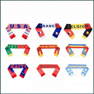 YT4 2026 FIFA World Cup người hâm mộ bóng đá khăn 135x14cm Brazil Tây Ban Nha Argentina Bồ Đào Nha Pháp