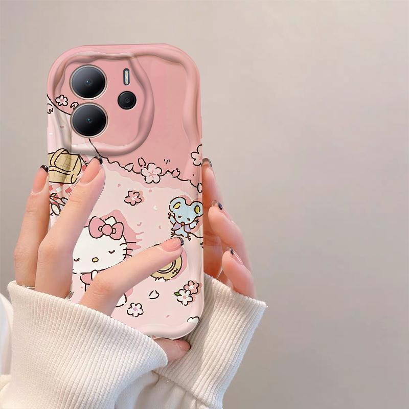 Thích hợp cho Redmi Note 14 4G 5G Wave Soft TPU Cartoon Kitty Female Vỏ điện thoại chống sốc