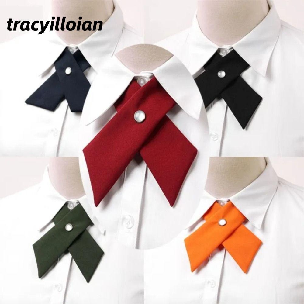 TRACEILLOIAN Cross Bowtie, Phụ kiện trang phục Dây buộc áo sơ mi Polyester, Có thể tháo rời JK Trang trí đồng phục Cổ áo cổ