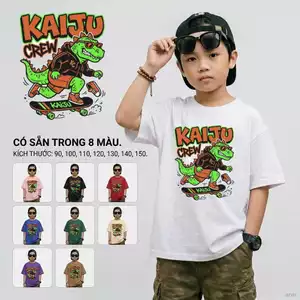 Áo thun bé trai từ 2-12 tuổi, hình hoạt hình, mềm mại, thấm hút mồ hôi, phong cách Hàn Quốc, Size 90-150