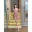 Đầm cổ chữ V nhòe không đều Xù phiên bản hẹp hẹp kiểu dáng mùa hè dành cho nữ Tính khí mỏng hơn trông dài hơn