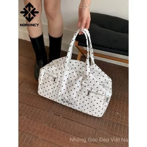 Túi Vải Chấm Bi Dung Tích Lớn Phong Cách Mới Nhẹ Phù Hợp Với Vai