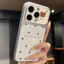 Ốp lưng iPhone họa tiết da mạ chấm bi họa tiết gấu iPhone 17 16 15 14 13 12 11 Pro Max Plus Max