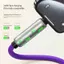 Cáp dữ liệu silicon lỏng sạc siêu nhanh 240W USB 4 trong 1 / Type C sang USB-L / Type C với cáp dữ liệu sạc ánh sáng xung quanh đầy màu sắc cho máy tính bảng điện thoại