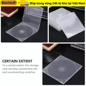 BAMBOOB 20 Cái Hộp PP Vuông, CD Đĩa Đơn Trong Suốt, Vỏ PP Có Thể Lắp Đặt Hộp Cao Su Mềm Phong Cách Mỏng DVD