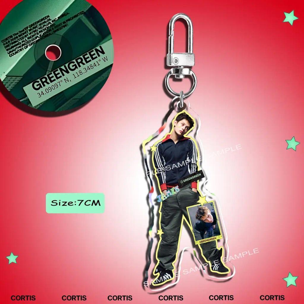 Móc khóa K‑pop CORTIS KEONHO album dễ thương GREENGREEN REDRED bằng acrylic SEONGHYEON JUHOON JAMES MARTIN móc khóa c