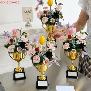 Bình đựng cúp COCODECOVED, Giải thưởng thành tựu Cúp hoa cắm hoa để thi đấu, Đồ dùng dự tiệc Lễ kỷ niệm Gói gói bó hoa DIY lãng mạn Mùa tốt nghiệp