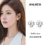 Zhao Lusi Cùng Phong Cách S925 Bạc Kim Bông Tai Ngọc Trai Cao Cấp Ánh Sáng Sang Trọng Zircon Bạc Hạt Hoa Cụm Bông Tai