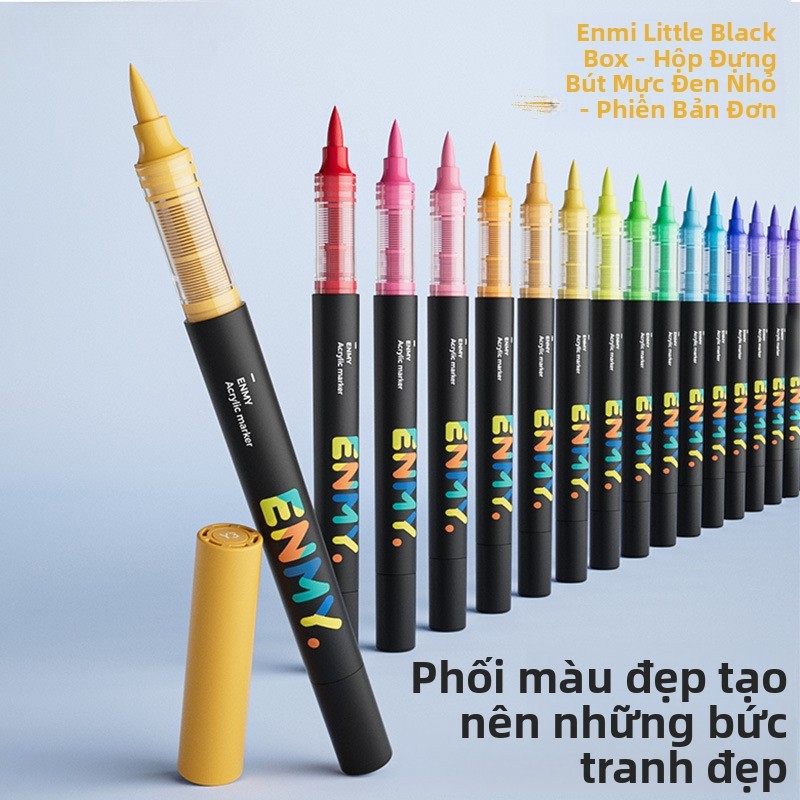 Enmi ENMY Hộp Nhỏ Màu Đen Đơn Nạp Gói Tranh Chuyên Nghiệp Bút Đơn Thẳng Chất Lỏng Acrylic Bút Đơn Gói GHAN