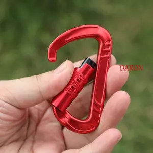 Khóa khóa tự động an toàn DARON, Carabiner chuyên nghiệp hình chữ D 12KN, Thiết bị bảo vệ Bảo vệ điện di Màu sắc ngẫu nhiên Khóa thể thao ngoài trời đi bộ đường dài