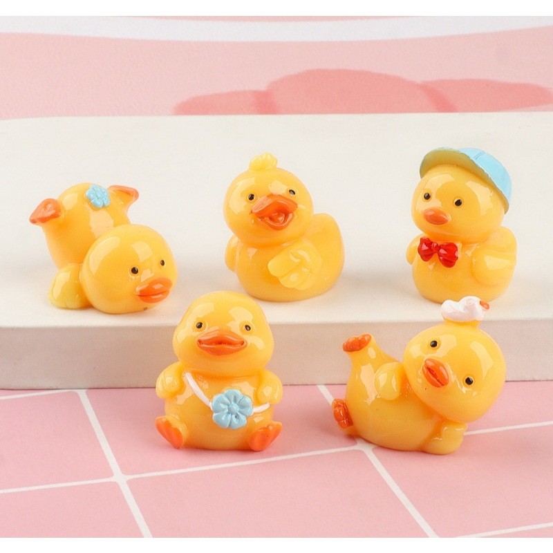 Set charm vịt vàng đứng size bự - Trang trí dép, trang trí bàn làm việc siêu cute dễ thương