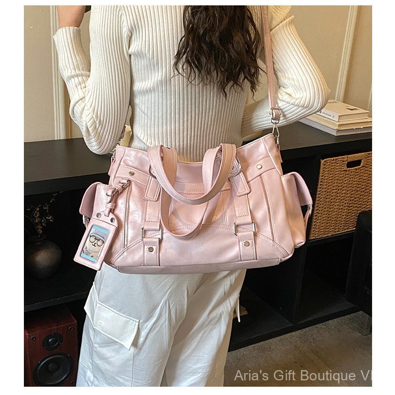 [Aria G-1] Túi Xe Máy Niche Hàn Quốc Màu Đen Ngọt Ngào Mát Hot Girl Phong Cách Di Động Messenger Đi Lại Túi Tote Dung Tích Lớn Nữ
