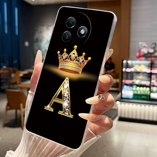 Vỏ Cho Itel S24 4G Vỏ Điện Thoại S6.67LN Vương Miện Thời Trang Chữ Cái Ban Đầu Trong Suốt Silicon Mềm Jelly Ốp Lưng Cho Itel S24 Vỏ