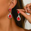 Ánh Sáng Sang Trọng Pha Lê Zircon Cô Dâu Bông Tai Cưới Thời Trang Niche Kim Cương Giọt Nước Bông Tai Nữ Hàng Có Sẵn QEA3