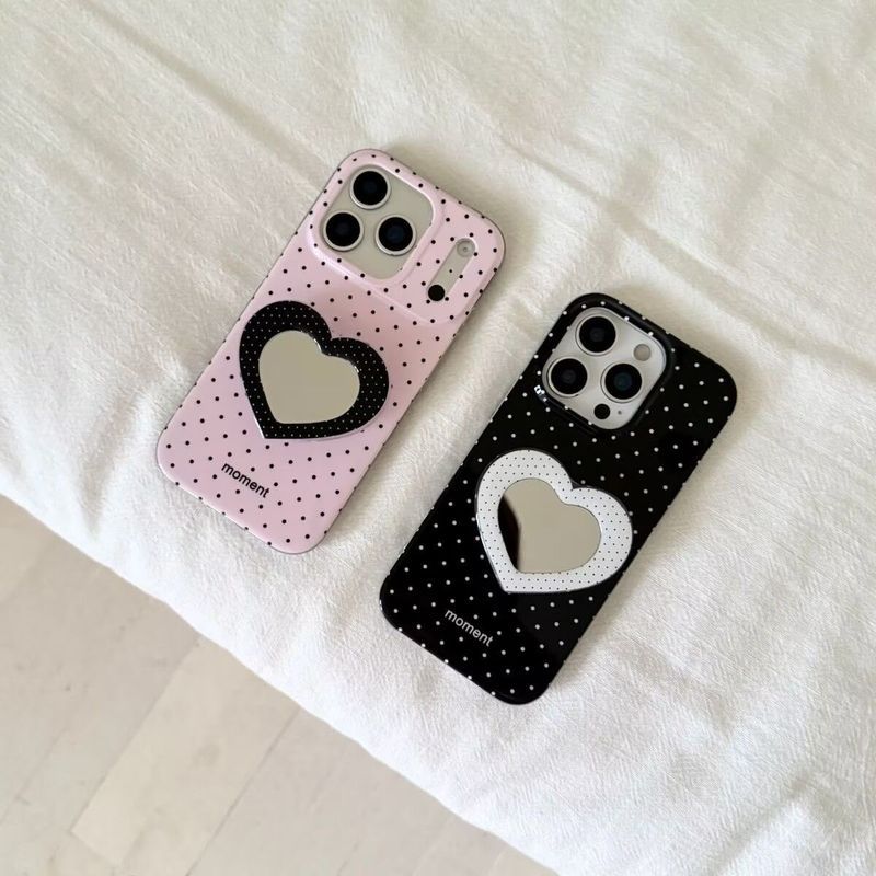 Giá đỡ gương chấm bi Niche ins Apple171615Ốp điện thoại iPhone14promax Soft Case 8P Chống sốc
