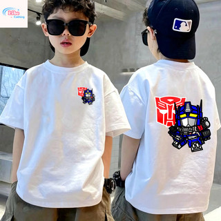 COD✅(Hồ Chí Minh)🚚 Áo phông trẻ em nam in Transformer, áo thun ngắn tay thoáng mát, thấm hút mồ hôi.