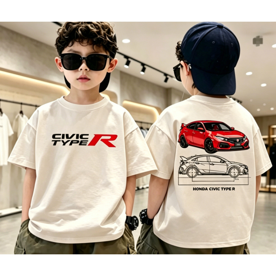 Giao hàng 24 giờ 1 Cotton nguyên chất / Áo thun trẻ em / Áo sơ mi cổ tròn tay ngắn Honda Racing Size 90-150