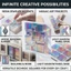 FUHUIOT 50 Tấm acrylic rạng rỡ, Acrylic ba chiều vuông cầu vồng, Gạch Holo Mini Hai mặt 2x2cm 3x3cm Sáng tạo nghệ thuật acrylic huỳnh quang