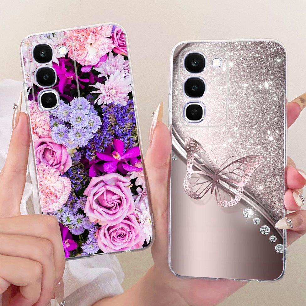 Ốp Điện Thoại Trong Suốt Cho Realme C100 4G Cover Hoạt Hình Dễ Thương Thời Trang Bướm Ngộ nghĩnh Thoáng Mát Sơn Funda