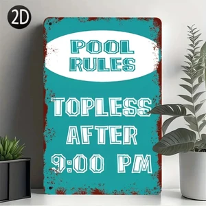 CIFbuy Vintage Kim Loại Tín Hiệu Hồ Bơi Quy Tắc Hài Hước Trang Trí Tường Cho Nhà Thanh Nhà Để Xe Người Hang