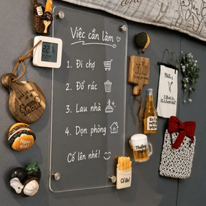 Bảng Ghi Chú Trong Suốt HomeMate Gắn Tủ Lạnh, Bảng Acrylic Nam Châm Lập Kế Hoạch To Do List Dễ Xóa