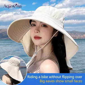 AqToCna Mùa Hè Nữ Buet Mũ Có Khăn Choàng Nhẹ Thoáng Khí Mặt Ne Bảo Vệ Mũ Chống Nắng Đi Biển Thiết Kế Mũ Du Lịch AqToCna