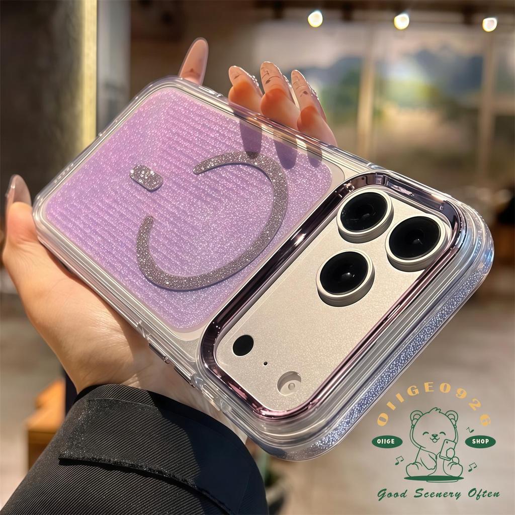 【 Ốp lưng iPhone17 】 Vỏ điện thoại thu hút từ tính lấp lánh chống rơi iPhone17 Pro Max 16 15 14 13 cho vỏ iPhone Vỏ mềm silicon TPU chống sốc
