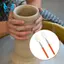 2 Chiếc Kính Thiên Văn Miếng Bọt Biển Dính Cho Đồ Gốm, Có Thể Thu Vào Gốm Bùn Dụng Cụ Đất Sét Bọt Biển Trên Gậy Có Tay Cầm