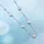 FANCIME "Heavenly Blue" Halo Thiết lập Vòng cổ bạc CZ Station