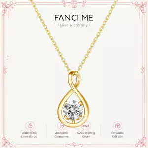 FANCIME "Ôm Vô Hạn" April Birthstone Cubic Zirconia Biểu Tượng Vô Cực Vòng Cổ Mặt Dây Chuyền Bạc Sterling - Vàng