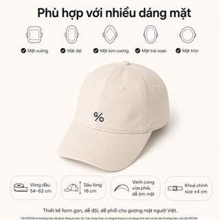 Mũ lưỡi trai nam nữ form mềm Go Moon House thêu GO nón kết kaki cotton thoáng mát kiểu hàn form chuẩn dễ phối đồ