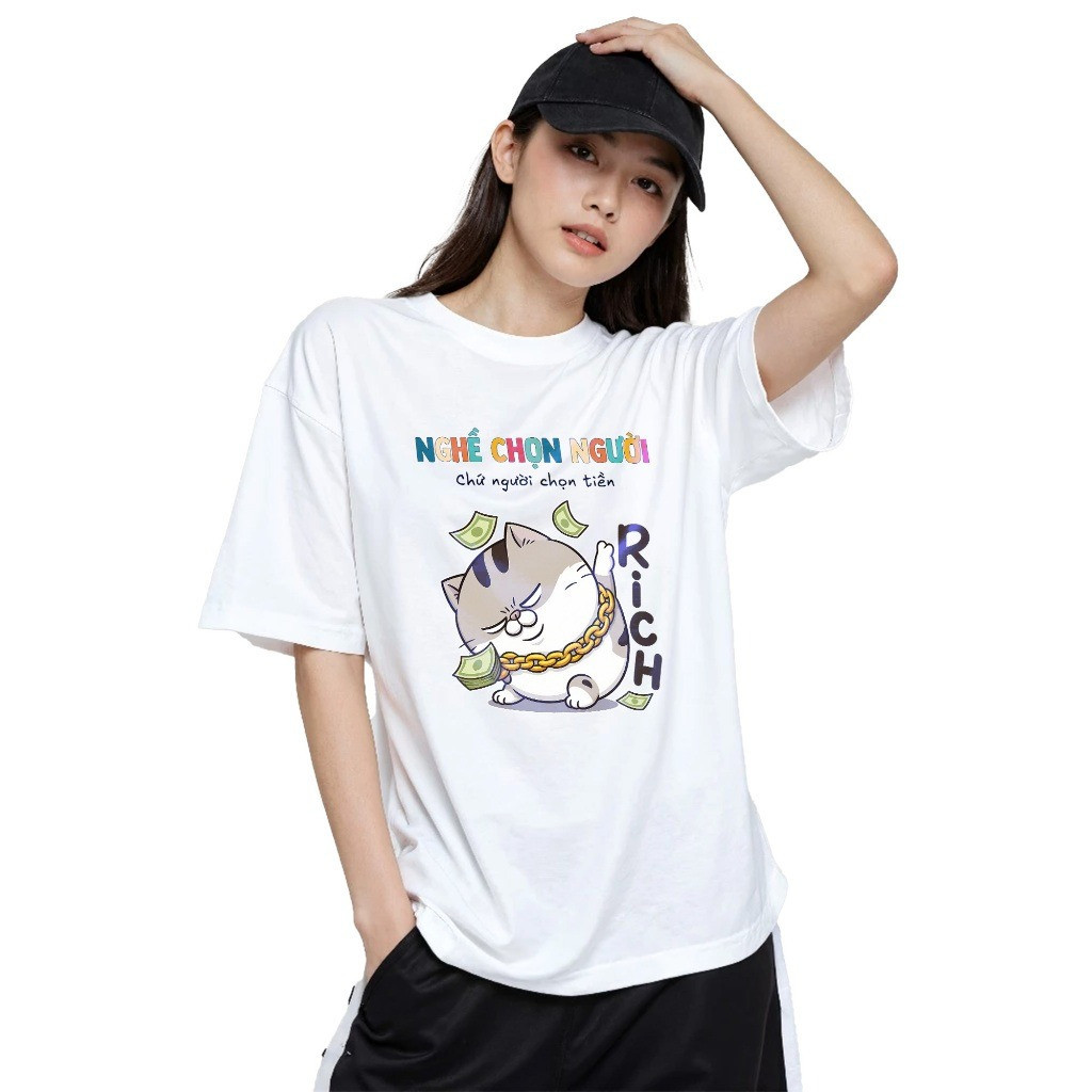 （Giao hàng 24h）Angela. Áo Thun In Chữ Hài Hước Nghề Chọn Người Meow - Áo Văn Phòng Công Sở Hài Hước