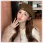 JRP Cotton Nữ Mũ Nồi Mùa Đông Mũ Vintage Pháp Kẻ Sọc Top Mũ Họa Sĩ Mũ Thu Đông Phố Hình Bát Giác Mũ Nồi JRP