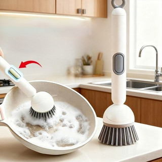 Loại báo chí mới Bàn chải phân phối chất lỏng Bàn chải chà sàn nhà bếp xoay 360 độ có lông mềm