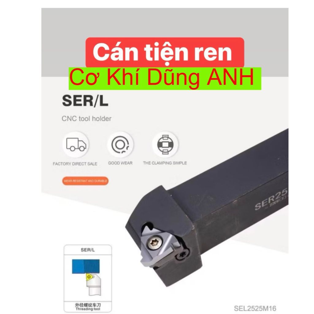 Cán dao tiện ren ngoài lắp chip ren size 11-16-22