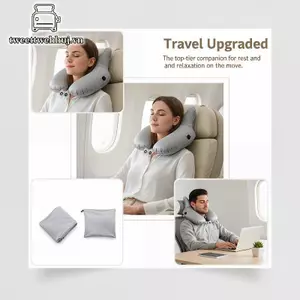 Nhíp Lái Xe Kinh Doanh Chuyến Đi Thái Bơm Hơi Hình Chữ U Gối Du Lịch Di Động Ne Gối Ngủ Hiện Vật Không Trầy Xước Tựa Đầu VN