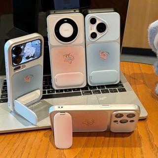 Sơn Dầu Mini Voi Điện Thoại Trường Hợp + Gương Đứng Cho iPhone 17 16 15 14 13 12 11 Pro Max