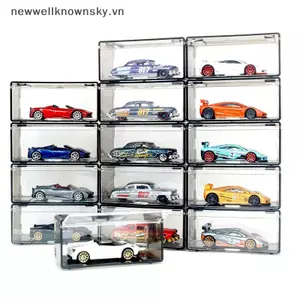 MỚI 1 Cái Trong Suốt Chống Bụi Staable Hộp Bảo Quản Không Có Xe Diecast Mô Hình Ô Tô Hộp Trưng Bày Trẻ Em Hợp Kim Xe Mô Hình Hộp Bảo Quản SKY