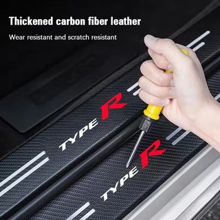 Honda Type R Cửa Ô Tô Tấm Bảo Vệ Chống Trầy Xước Cửa Ngưỡng Thảm Scuff Tấm Tự Động Bàn Đạp Cửa Bảo Vệ Miếng Dán Cho Thành Phố Civic HRV BRV CRV WRV Brio Fit Vezel Jazz Accord RS