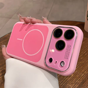 Ốp điện thoại từ tính thạch màu cho iPhone 17 Pro Max 15 16 pro max Bảo vệ ống kính chống rơi Vỏ cứng bảo vệ điện thoại