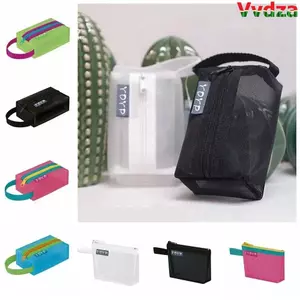 Túi dây kéo VVDZA, Túi lưu trữ lưới thẻ tín dụng ID trong suốt, Túi đựng mỹ phẩm Túi đựng son môi cầm tay